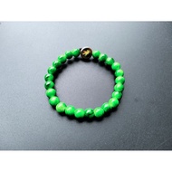 HIJAU G804 CATHOLIC CHRISTIAN SPIRITUAL BRACELET HEAVY PEARL CRYSTAL GLASS GREEN JADE LUXURY NATURAL