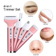 Kemei 4 In 1 Epilator Female Eyebrow Trimmer Epilator Shaver Hair Removal Epilator Face Depilador La