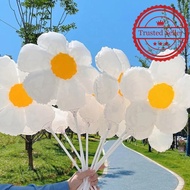 Flower Balloon Daisy Sunflower Smiley Balloon Birthday Handheld Stall Decoration Balloon C4w6