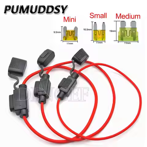 1Set Waterproof 32V Mini/Small/Medium Auto Fuse Holder 18/16/14/12/10AWG With Car Blade Fuse 3A 5A 7