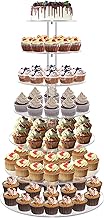 Cupcake Stand, Acrylic Cupcake Tower Tree, 7 Tier Large Cupcake Holder for Pastry, Clear Cupcake Dis