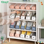 TEALY Shoe Rack, Adjustable Space Savers Double Stand Shelf, High Quality Double Layer Durable Plastic Cabinets Shoe Storage Home