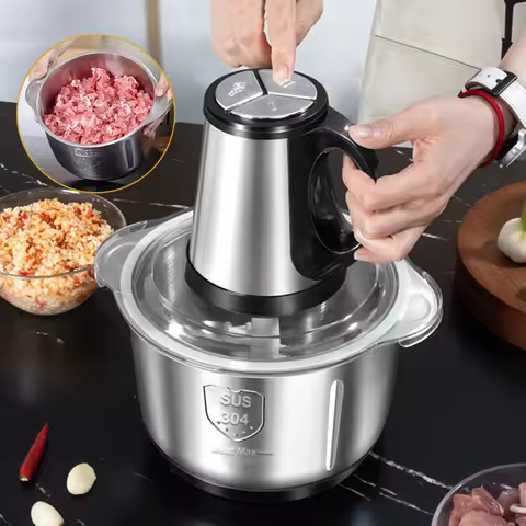 5L Household Meat Grinder Stainless Steel Multifunctional Cooking Machine Brake Vegetable Machine Fa