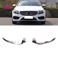 Left &amp;Right Front Bumper Lip Spoiler Chrome Trim Front Bumper Trim for Mercedes C Class W205 C180 C200 A2058851374 A2058851474