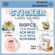 Sticker Label Waterproof | Sticker Product 7cm/8cm/9cm/10cm Sticker (PP White)