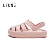 UTUNE รองเท้าแตะโรมันสำหรับผู้หญิงผู้ชายคู่รองเท้าชายหาดกลางแจ้งฤดูร้อนยาง EVA เบาะหนาระบายอากาศไม่ล
