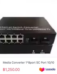 Media Converter 1*8port SC Port 10/100 (20KM)