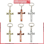 GLO Christian Vintage for Cross Keychain Metal Catholic Pendant Religious Hanging Ornament for Home 