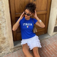 Riuscito Shirt - Tshirt quote tee ITALY, Italy flag tee off shoulder
