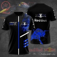 Formula One T-Shirt, Red Bull Formula, For Men, Black, Suitable for Valentine's Day, Full Print, Pol