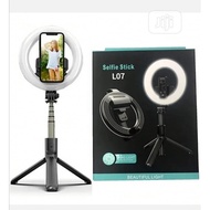 L07 Multifunction Selfie Stick & 16cm LED Ring Light With Bluetooth Connection Control