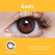 Mrs.H 2Pcs Brown Gray Color soft Lenses Natural Big Eye Contact Lens With Power 0.00-8.00 Annual On