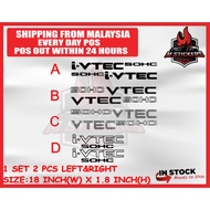 2PCS HONDA I-VTEC SOHC CAR STICKER DOOR SIDE CITY CIVIC ACCORD CRV CRZ HRV JAZZ FIT GM6 FK8 FC FB FD