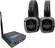 Party Headphones 2 x Wireless RF Over Ear Headphones, 1 x RF Transmitter | HD Strong Bass | No-Lip S