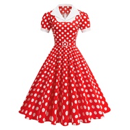 50's Hepburn Style Dress Polka Dot Retro Dress
