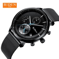 ✨HOT ITEM✨ Biden Biden Men's Multifunctional Watch Stainless Steel Strap Hot Waterproof Quartz Watch YY