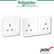 Schneider Electric AvatarOn 13A 250V 1Gang (Single) and 2Gang (Twin) Switched Socket, Without LED - White
