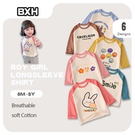 [6m-9yrs] Children's long sleeved T-shirt, cartoon long sleeved shirt for boys and girls, soft fabri