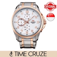 [Time Cruze] Orient Analog Quartz Two Tone Stainless Steel White Dial Men Watch FUY05001W0 FUY05001W