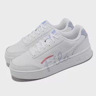 Fila 休閒鞋 Court LUX Premium 白 紫 男女鞋 小白鞋 皮革 草寫 微厚底 斐樂 4C304X119