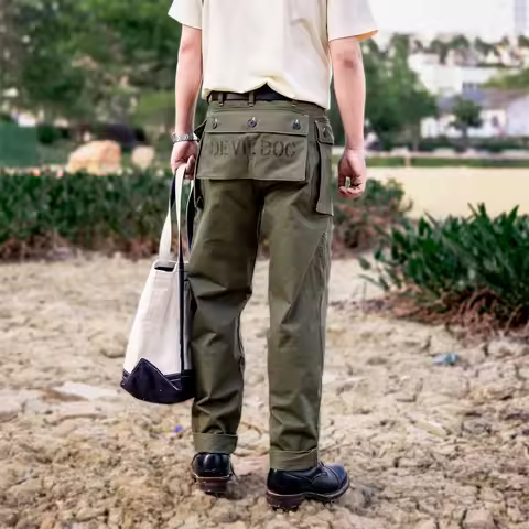 Red Tornado USMC P-44 Monkey Trousers 1940s Civilian Military-Style Cargo Pants Olive Green