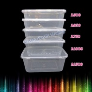 A500 / A650 / A750 / A1000 - Rectangular Plastic Disposable Food Container [ 10sets ]