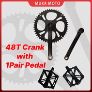 Fixie Crankset Mountain Bike Sprocket with Crank Arm Bicycle Pedals for Mountain Set Universal Crank