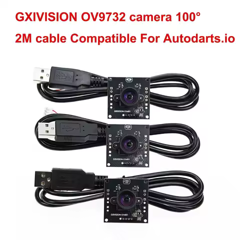 GXIVISION OV9732 USB Camera Module 2M Cable 100 Degree 30FPS No Distortion,Compatible for Autodarts.