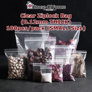 100pc Extra Thick Clear Ziplock Plastic Bag Zip Lock Zipper Beg Transparent Food Plastik Storage Bag