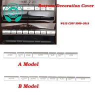 Car Console Air Conditioning Buttons Decoration Cover Trim for  E Class W212 C207 2009-2015 Interior Accessories
