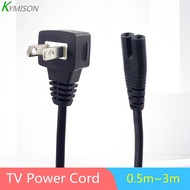 TV Power Cord PSE JET Certificated, Down Angle NEMA 1-15P to IEC320 C7 2 Prong Extension Cable for LeTV TCL, 1m/1.5m/2m/3m