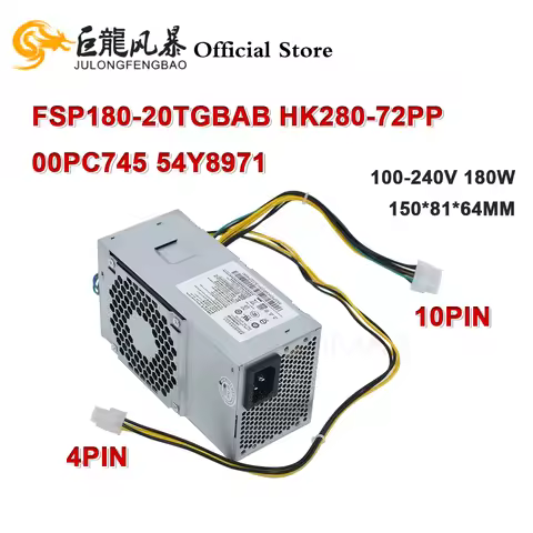 10Pin 180W Power Supply New For Lenovo M410 M415 M610 M425 M428 PCE025 PCE010 PCG010 HK280-72PP FSP1