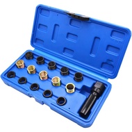 Kit Pembaikan Palam Pencucuh CALIDAKA 16Pcs Alat Pembaikan Benang Palam Pencucuh Keluli Karbon Set P