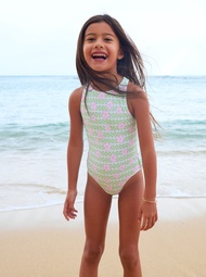 ROXY ชุดว่ายน้ำวันพีซเด็กเล็ก Hibiline - Cross Back One-Piece Swimsuit for Girls 2-7 241 ERLX103106-