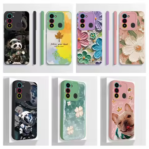 For Tecno Spark 8C Case Tecno Spark GO 2022 Phone Case KG5 KG5h KG5k Artistic ShockProof Square Liqu