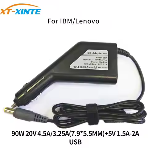 1x 90W 65W 45W 19V 20V Laptop Car Charger USB DC AC Portable Power Supply Adapter for IBM/Lenovo/Ace