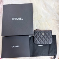 CHANEL一字拉鏈零錢包