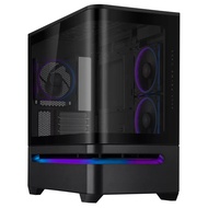 ASUS Prime AP202 ARGB mATX Case With Curved Glass Panel, 3x Pre-Installed ARGB Fans  [ Black ]