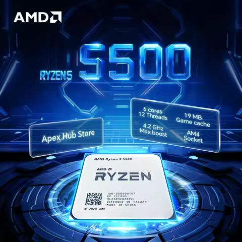 NEW AMD Ryzen 5 5500 6-Core 12-Thread AM4 Applicable to B550 3.6GHz 65W 7NM L3=16M R5 5500 Gaming Pr