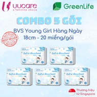 Saving Combo of UUcare Singapore Young Girl sanitary napkins 18cm 20 pieces Sanitary Pad Blood Pad