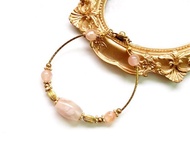 邂逅櫻花-天然櫻花瑪瑙果凍體飄花黃銅手鍊 客製化