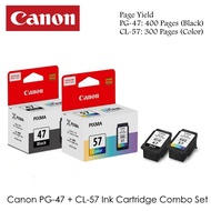 Canon PG47BK+CL57CL Genuine Ink Cartridges for E400/E410/E460/E470/E480/E3170/E4270 Series