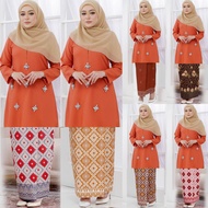 (XS - 5XL) ORANGE BRICK OREN BATA PAPRIKA DIAMOND BAJU KURUNG RIAU BATEK BATIK PLUS SIZE TUNANG SEDONDON BRIDESMAID KENDURI RAYA MURAH ANNUAL DINNER