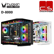 Invasion D-8000 Tempered Glass M-ATX Gaming Case - Black/White