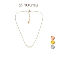 YOUNIQ BASIC (44cm) 18K Rose Gold / Gold / Silver Titanium Steel Necklace Chain with Lobster Closure