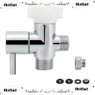 FKILA Bidet T Adapter, Durable Shut- Valve 3-Way T Valve, Premium Solid Brass Chrome  Tee Connector 
