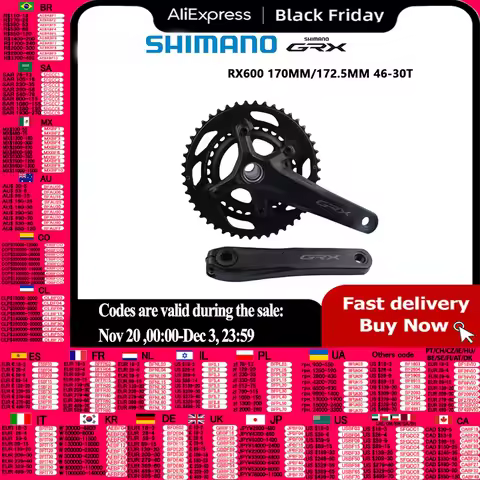 SHIMANO GRX Road Bike Crankset FC RX600 160MM 170MM 172.5MM 46-30T 2x11 Speed Road Bike Bicycle