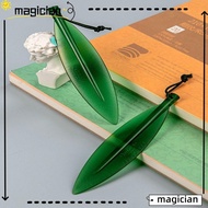 MAG Willow Leaf Shape Letter Opener Tool, Green Plastic Letter Opener Bookmark, Portable Cut Paper Tool Safe Pointed Tip