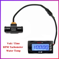 4 IN 1 RPM Meter Motorcycle KOSO Mini 4 Tachometer Water Temperature Clock Voltmeter Gauge Tach Hour Timer Voltage Thermometer