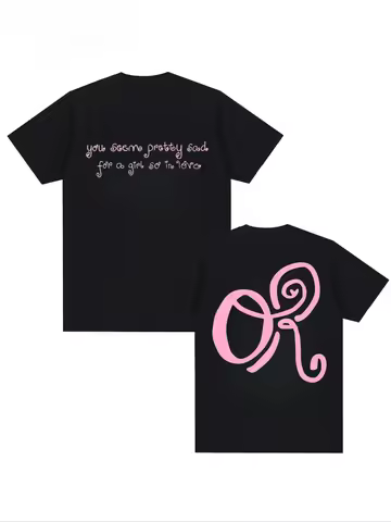 New Livia "You look so sad, yet you're such a loving girl" printed T-shirt, unisex pure cotton Y2K l